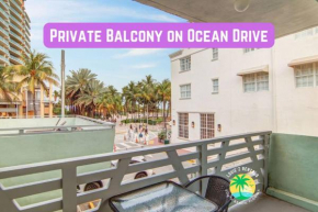 Balcony Deco Apt, w/2 QueenBeds, on Ocean Dr Beach